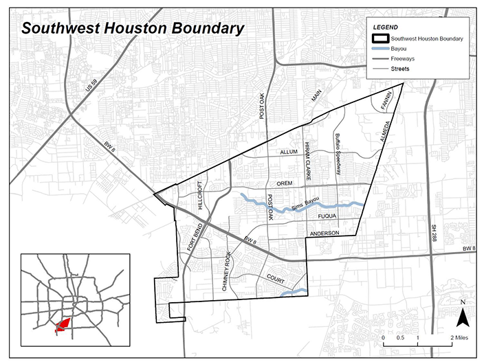 Southwest Houston Boundary Map