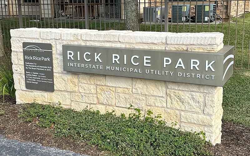 Rick Rice Park Sign