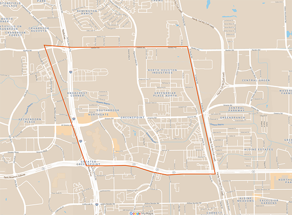 North Houston/Greenspoint Study Area Map