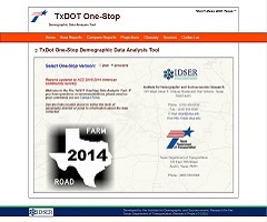 TxDot One-Stop Demographic Data Analysis Tool