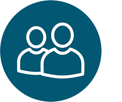 graphic outline figure of two people