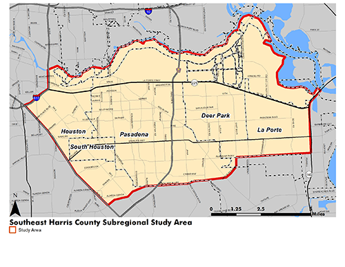 Southeast Harris County Study Area Map