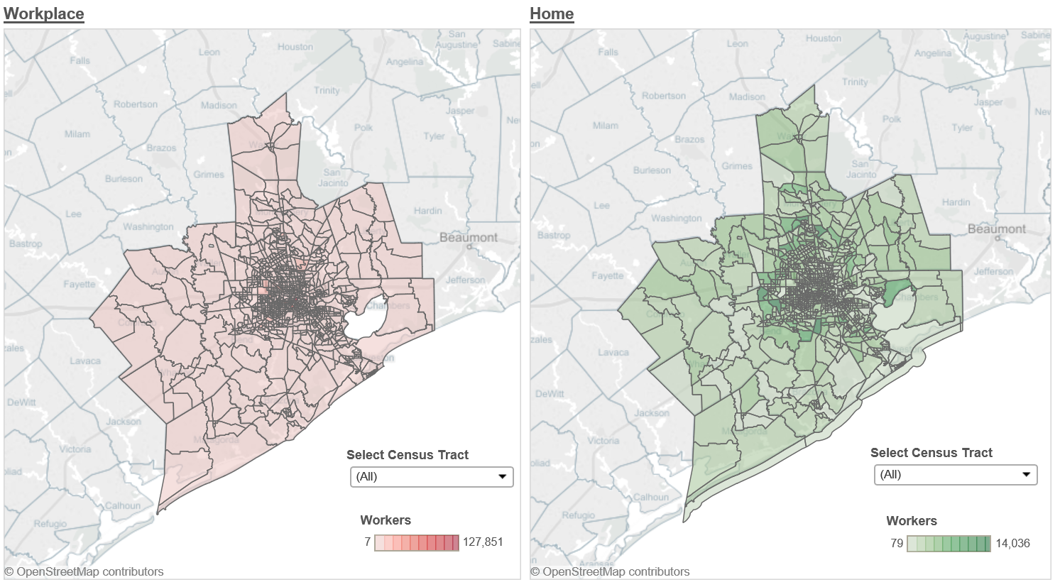 Commuting Patterns based on Census Tracts