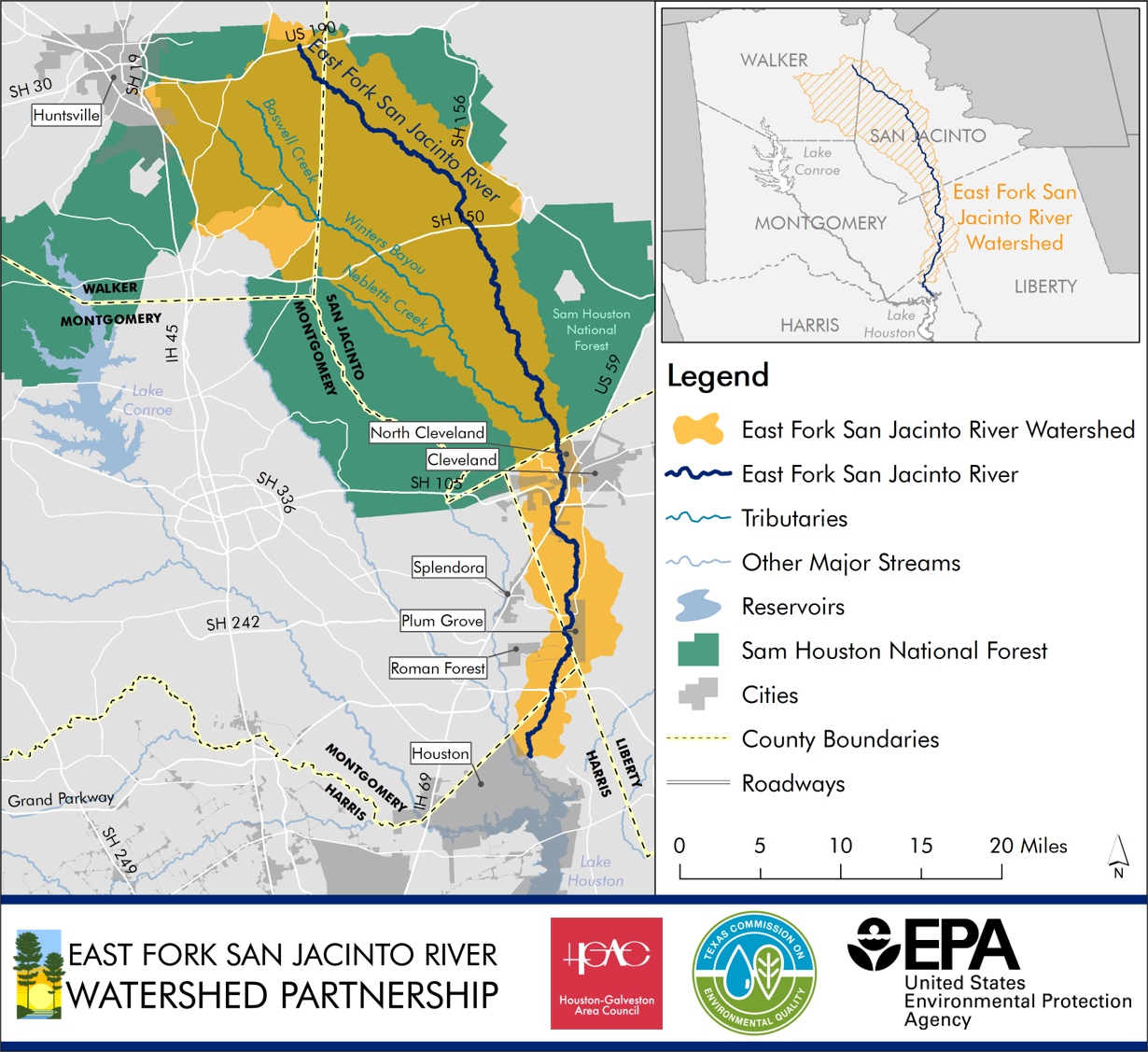 East Fork San Jacinto River Watershed Map