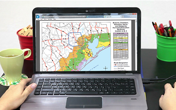 Person Viewing Evacuation Maps Online