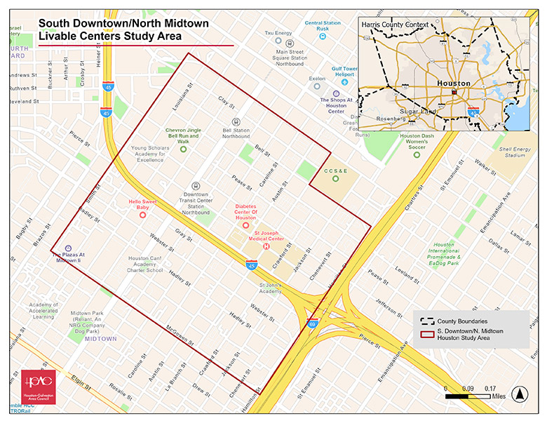 South Downtown/North Midtown Study Area Map