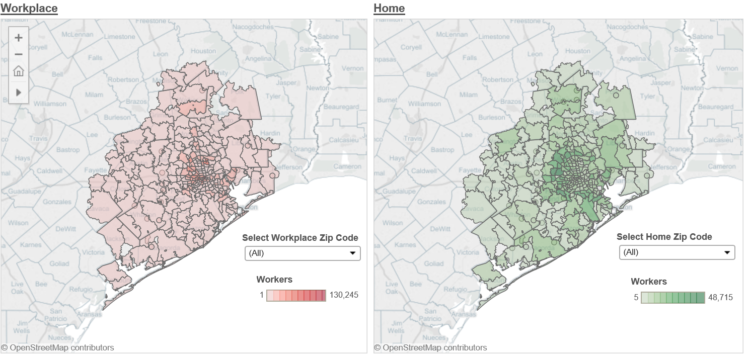 Commuting Patterns based on Zip Codes