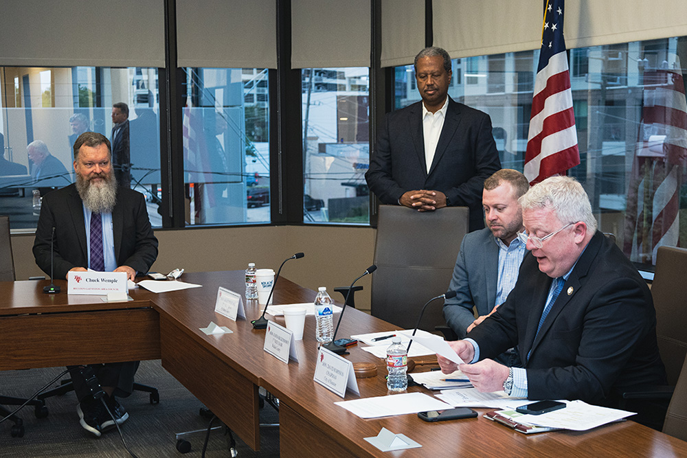 Executive Director Chuck Wemple presides over a Transportation Policy Council meeting