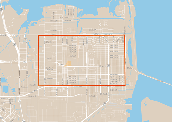 City of Texas City Livable Centers Study Area Map