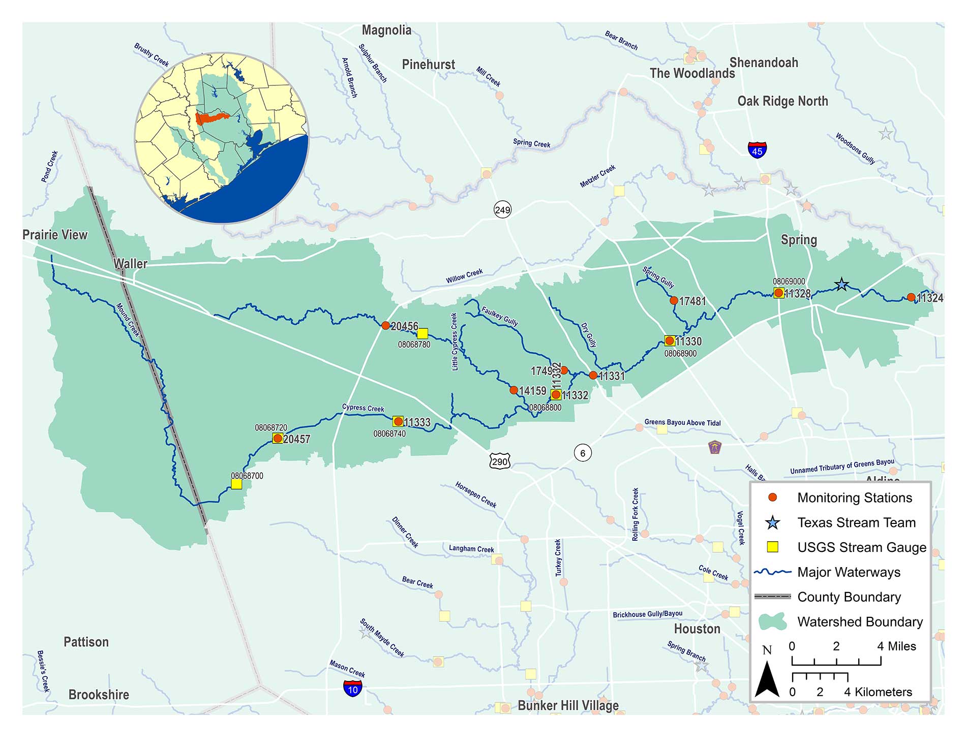 Cypress Creek Watershed Map