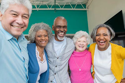 Group photo of smiling seniors